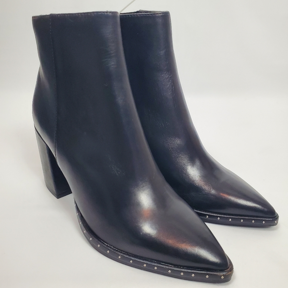 Tony Bianco Women's Bailey Black Leather Ankle Pointed Toe Boots Size 5½